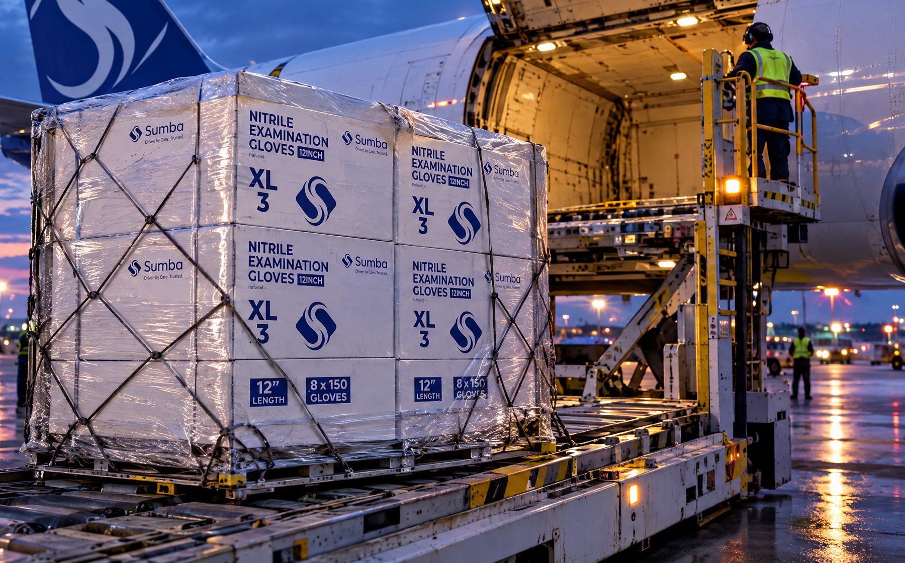 Sumba cartons loaded for air freight