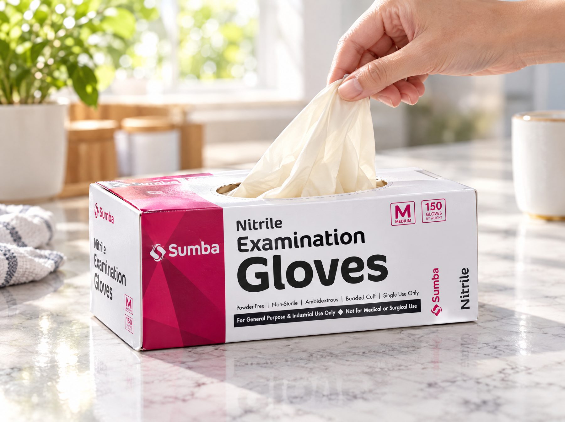 Pulling a glove from a Sumba box