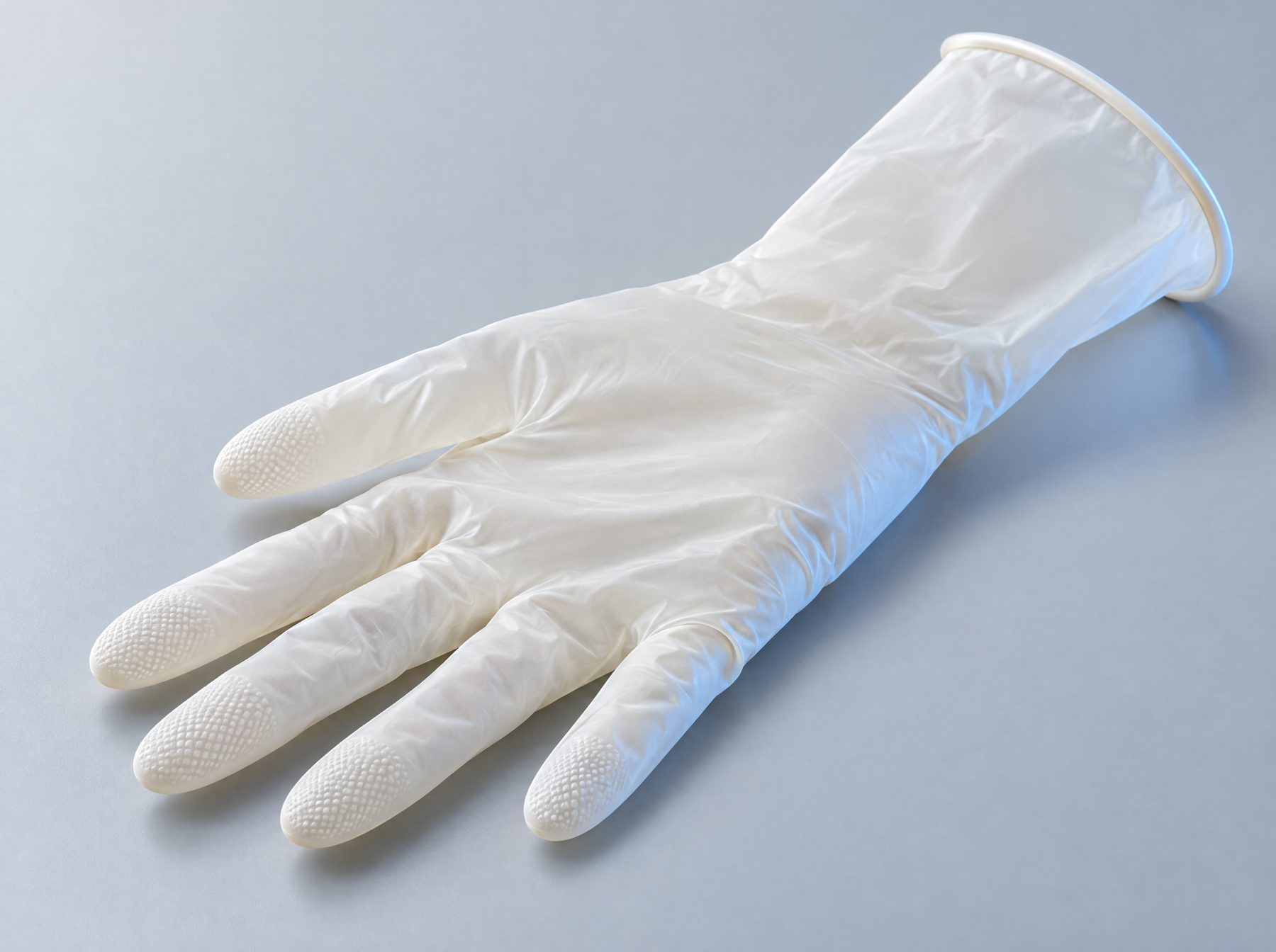 Sumba natural nitrile glove with beaded cuff